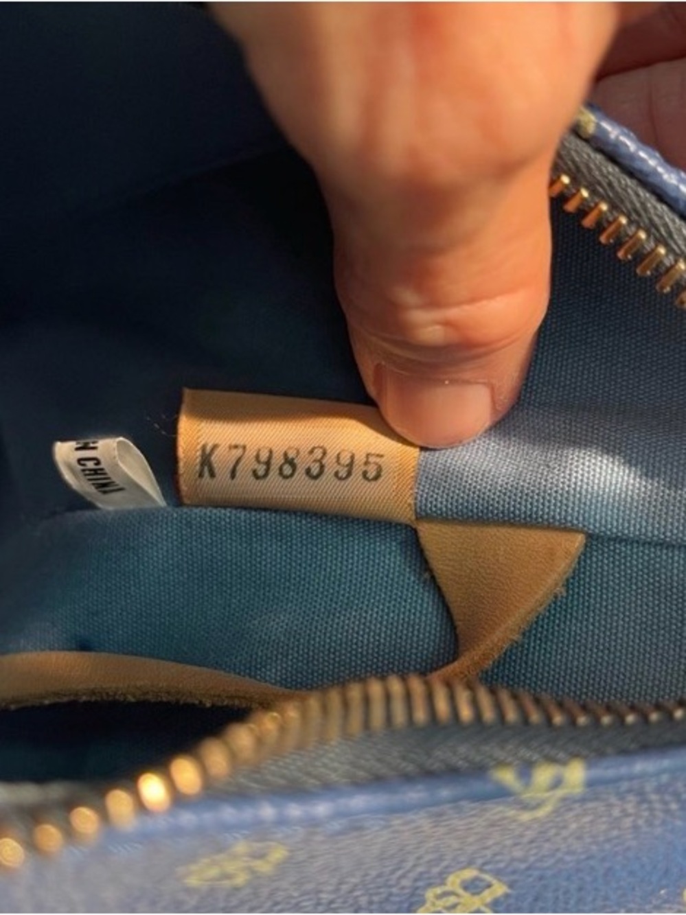 Dooney & Bourke Blue DB Logo Hobo with Tan Trim - Picture 7 of 7